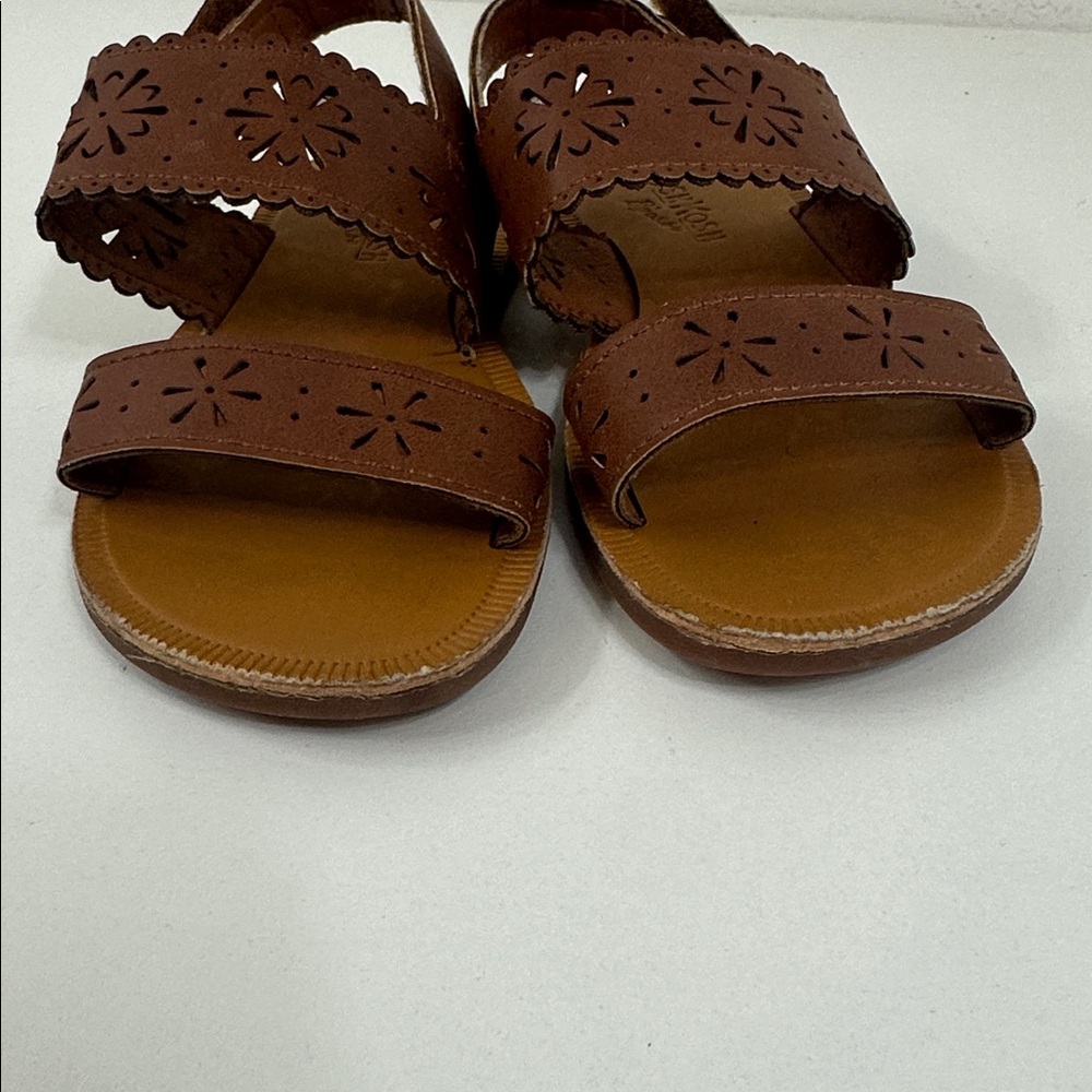 OshKoshBGosh Brown Kids Sandals with Velcro Girls size 10M summer beach stylish - Picture 8 of 11